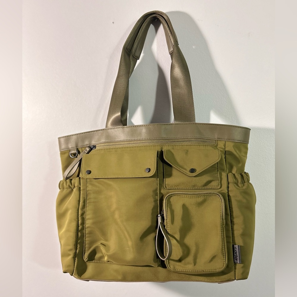 NOTA Jumbo Travel Tote | Army Green | Laptop Carry On & Roller Bag Strap